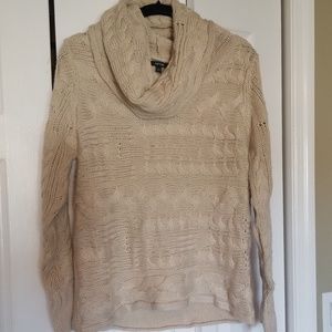 Cowl next cable knit sweater